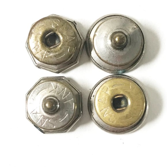 Double Sided Cufflinks Mother of Pearl Art Deco Octagonal Circular Snap Link - Picture 5 of 5